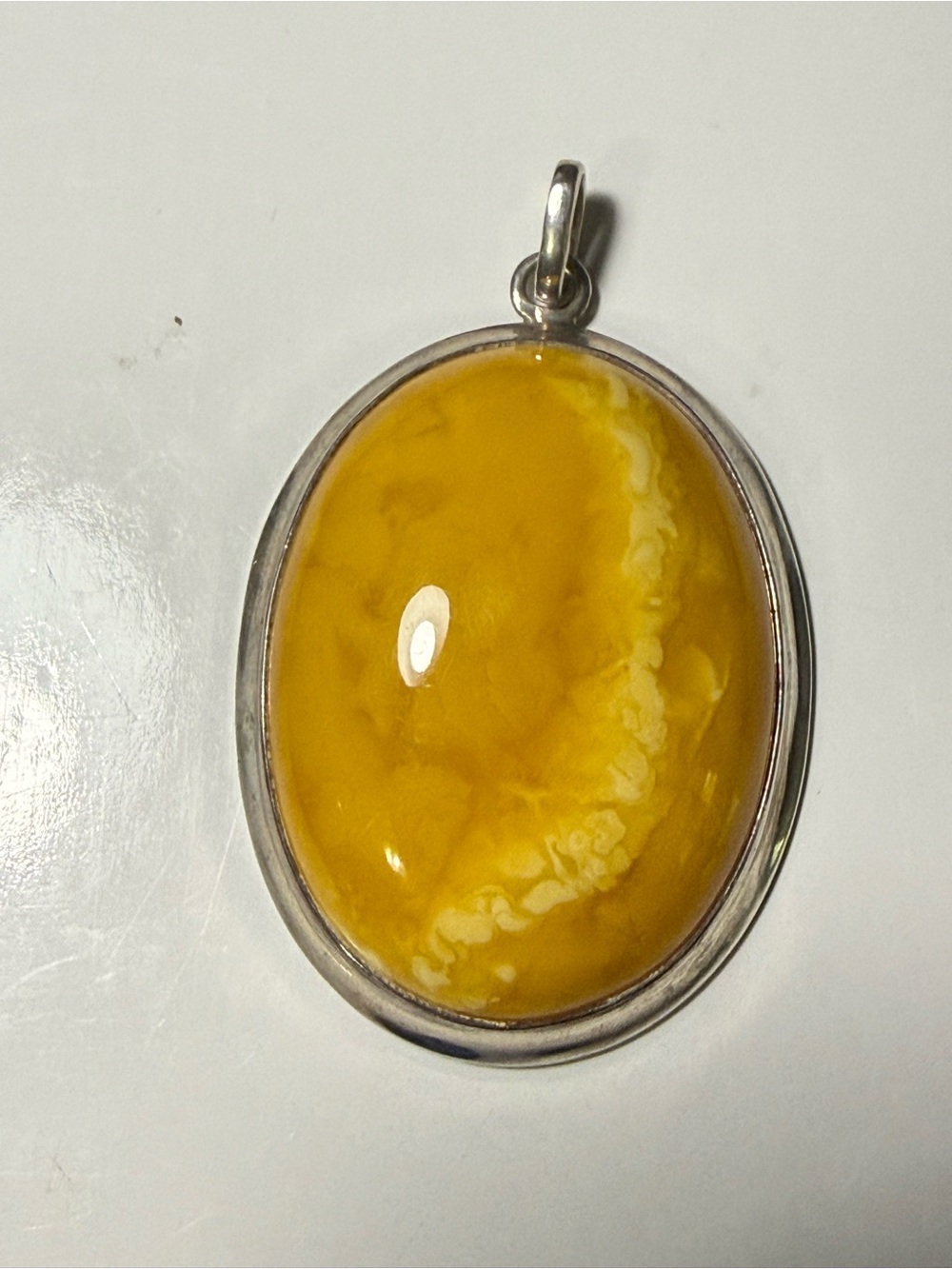 Sterling Silver Butterscotch Amber Pendant